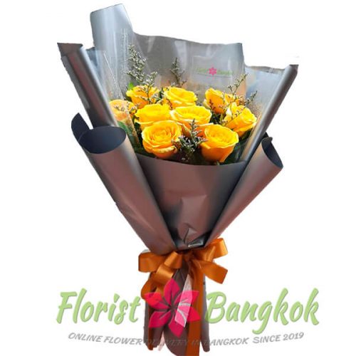 10 Premium Yellow Roses - Florist-Bangkok