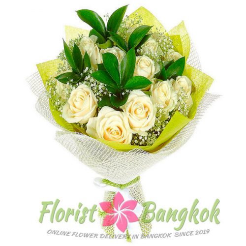 2 White Roses from Florist-Bangkok - Online Flower Delivery Bangkok