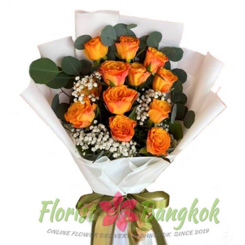 12 Orange Roses from Florist-Bangkok - Online Flower Delivery Bangkok
