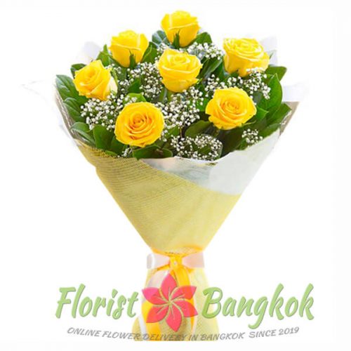 7 Yellow Roses from Florist-Bangkok - Online Flower Delivery Bangkok