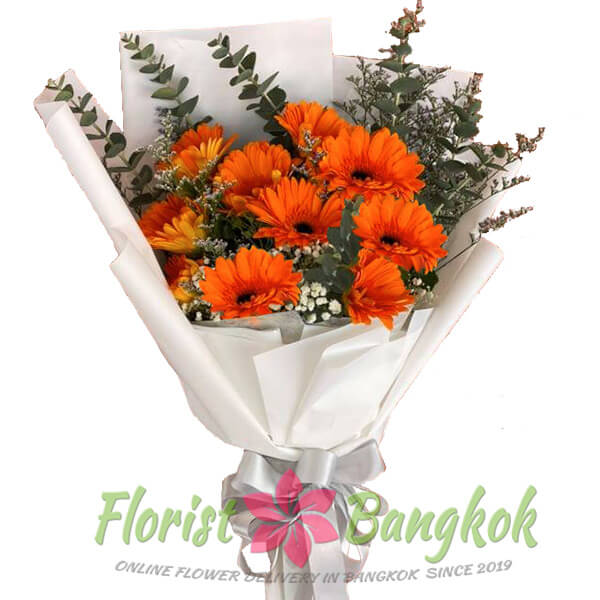 10 Orange Gerberas from Florist-Bangkok - Online Flower Delivery Bangkok