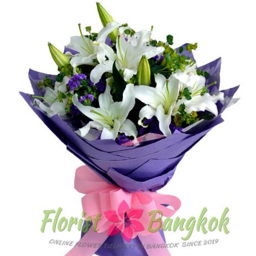 White Lilies Bouquet - Florist-Bangkok