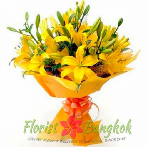 Yellow Lilies Bouquet - Florist-Bangkok