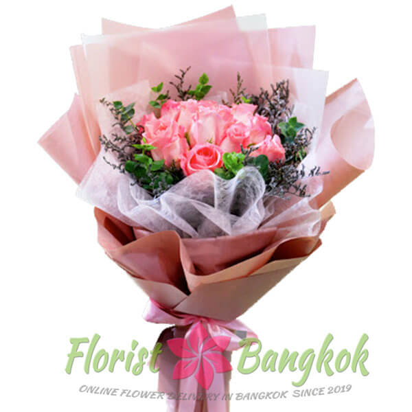 9 Pink Roses Florist Bangkok
