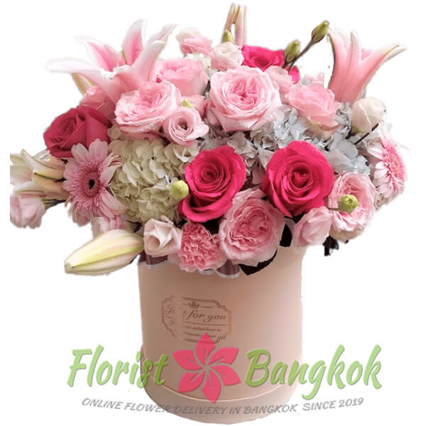 Pink Perfection Flower Box - Florist-Bangkok