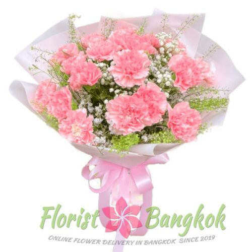 Florist-Bangkok - 20 Pink carnations bouquet