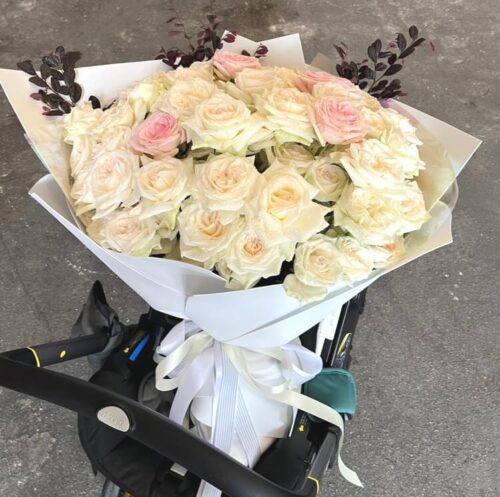 Classic Elegance bouquet (99 Premium Creamy White Roses) from Florist-Bangkok